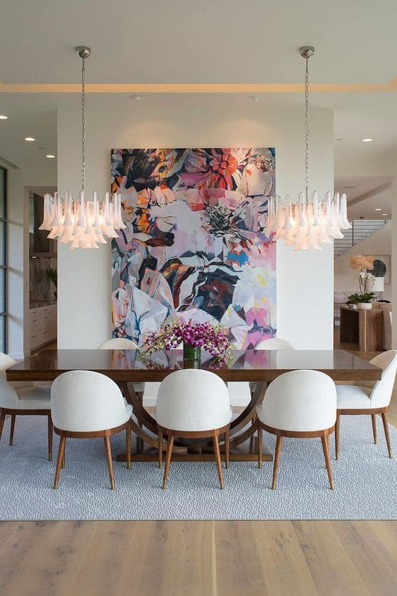 beautiful dining room accent wall