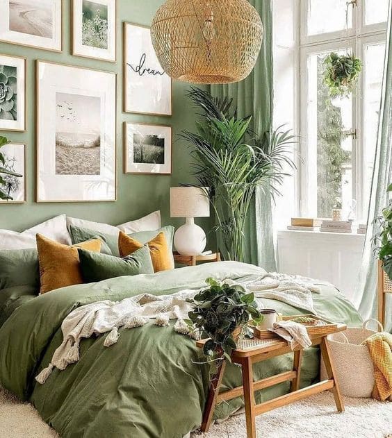 boho bedroom ideas with plants