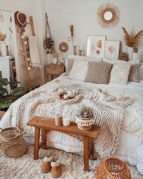 cozy textiles boho bedroom ideas