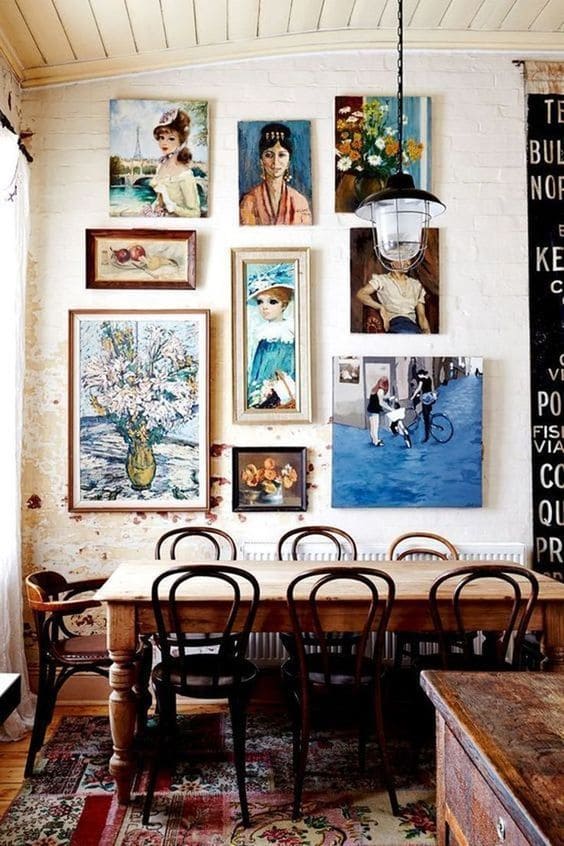 vintage home decoration gallery wall